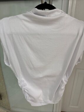 Michael Stars White Sleeveless Ruched Side Tank